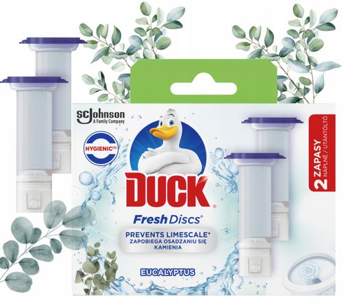 duck fresh discs eucaliptus - żelowy krążek do toalety 72ml (2 x 36ml) na Arena.pl