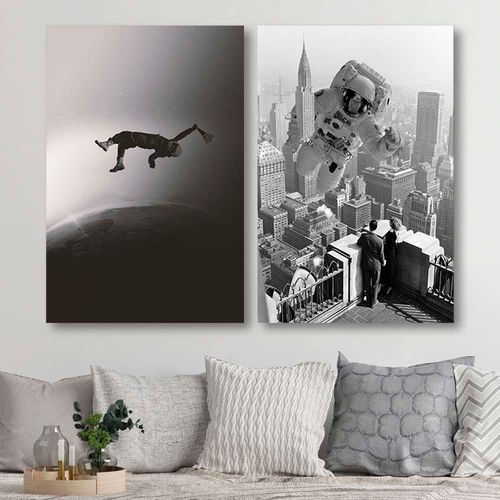 Deco Panel, Astronauta gigant abstrakcja 40x60 na Arena.pl