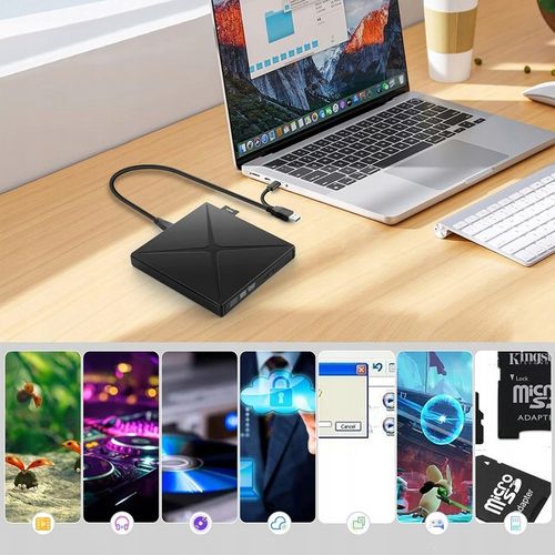 NAPĘD CD DVD +/-RW ZEWNĘTRZNY USB 3.0 NAGRYWARKA CD PRZENOŚNY ODTWARZACZ na Arena.pl