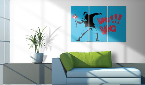 Obraz - Bang bang! - triptych Rozmiar - 60x40 na Arena.pl