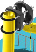 UCHWYT NA PARASOL BALKONOWY NA BALKON DO BARIERKI METAL DUŻY REGULOWANY XXL