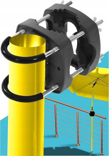 UCHWYT NA PARASOL BALKONOWY NA BALKON DO BARIERKI METAL DUŻY REGULOWANY XXL na Arena.pl