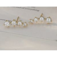 kolczyki ze stali szlachetnej pozłacane 14k złotem, z cyrkoniami kst3418