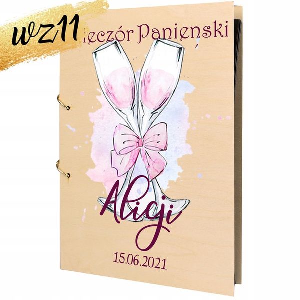 ALBUM WIECZÓR PANIEŃSKI z NADRUKIEM PREZENT DLA PANNY MŁODEJ IMIĘ Y3 zdjęcie 4