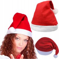 CZAPKA ŚWIĘTEGO MIKOŁAJA CZERWONA 22szt PRZEBRANIE STRÓJ KOSTIUM ŚWIĄTECZNY