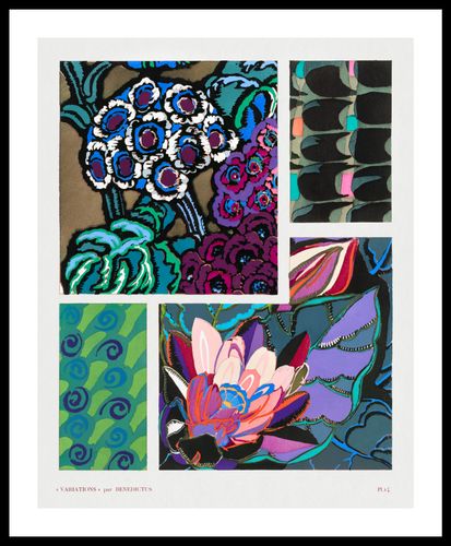 Plakat 40x50cm Kwiaty Art Deco v.14, Bénédictus Vintage do Salonu na Arena.pl