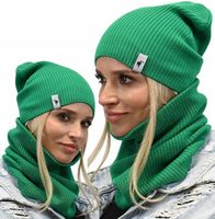 Komplet damski ZESTAW CZAPKA KOMIN a'la maska beania tuba szalik KOLORY B5