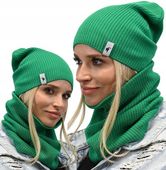 Komplet damski ZESTAW CZAPKA KOMIN a'la maska beania tuba szalik KOLORY B5