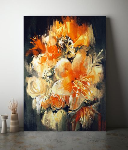 Obraz na płótnie abstrakcja kwiaty 50x70 cm na Arena.pl