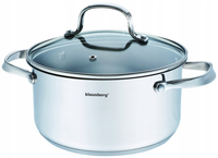 DUŻY GARNEK ZE STALI NIERDZEWNEJ 18/10 24CM 5.9L NA INDUKCJĘ GAZ PREMIUM