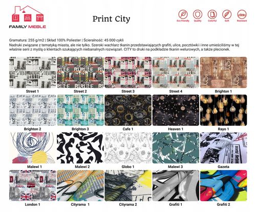 Fotel uszak ARI PRINT skandynawski Family Meble patchwork czarno biały na Arena.pl