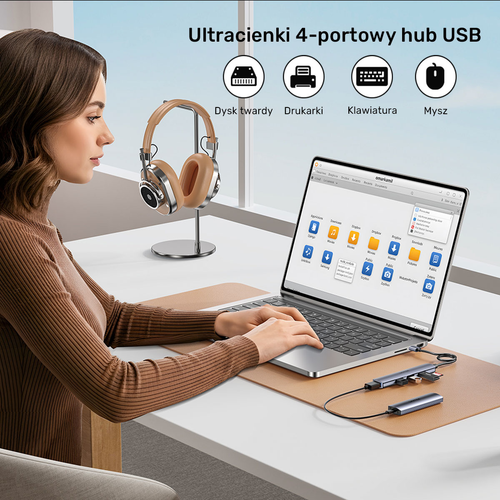 Unitek Kompaktowy hub USB-A 4 w 1 1x 5 Gbps 3x 480 Mbps na Arena.pl
