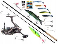 ZESTAW Spinningowy na Szczupaka Wędka MIKADO + Kołowrotek + Żyłka + Wobler