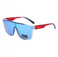 OKULARY Męskie PRZECIWSŁONECZNE Filtr UV400 kwadratowe MAXAIR Blue/Red