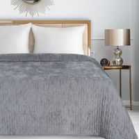 Narzuta szenilowa Chelen 220x240 szara miękka lekka elegancka