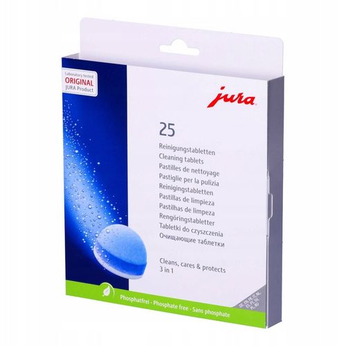 ORYGINALNE Tabletki CZYSZCZĄCE do ekspresu JURA 3w1 3-fazowe zestaw 25szt na Arena.pl