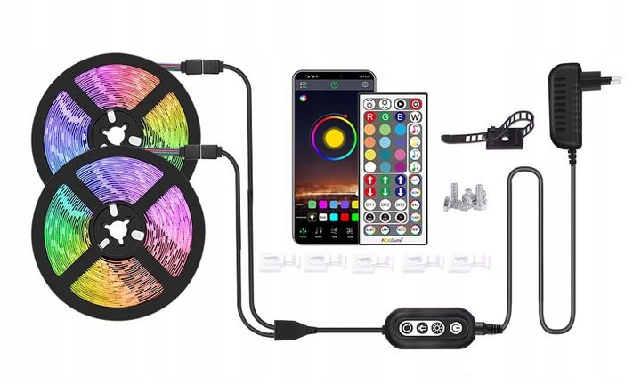 ZESTAW LED 15M RGB5050 Bluetooth MUZYKA Unpack YT zdjęcie 10