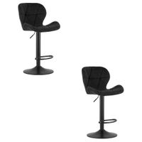 Hoker welurowy czarny WEST velvet z podnóżkiem czarną metalową bazą x2