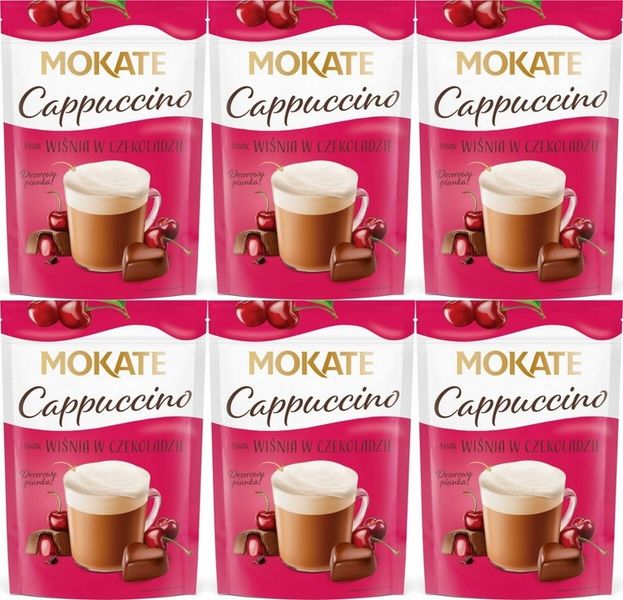 Napój Kawowy Kawa Cappuccino Wiśnia w Czekoladzie 110g Pianka Mokate x6 zdjęcie 1