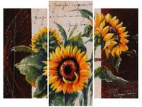 60 90CM OBRAZ 3 ELEM SŁONECZNIKI INACZEJ ŚCIENNY DRUK PŁÓTNO