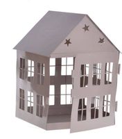 Latarenka domek beżowy w gwiazdki