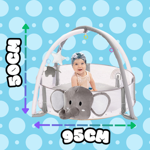 mata edukacyjna dla niemowląt interaktywna 4w1 słonik piłeczki maskotki na Arena.pl