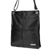 Czarna Damska Skórzana Na Ramię Torebka Beltimore Skóra 972