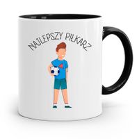 Kubek Czarny Prezent Dla Najlepszego Piłkarza Z Nadrukiem Ze Zdjęciem