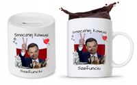 Zestaw Andrzej Duda Pis Prezent Kubek + Skarbonka Z Nadrukiem Ze Zdjęciem