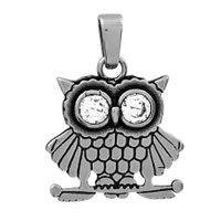 SREBRNY WISIOREK SOWA Z CYRKONIAMI SREBRO PRÓBY 925