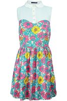 Sukienka retro, szyfonowy top - 42 / XL