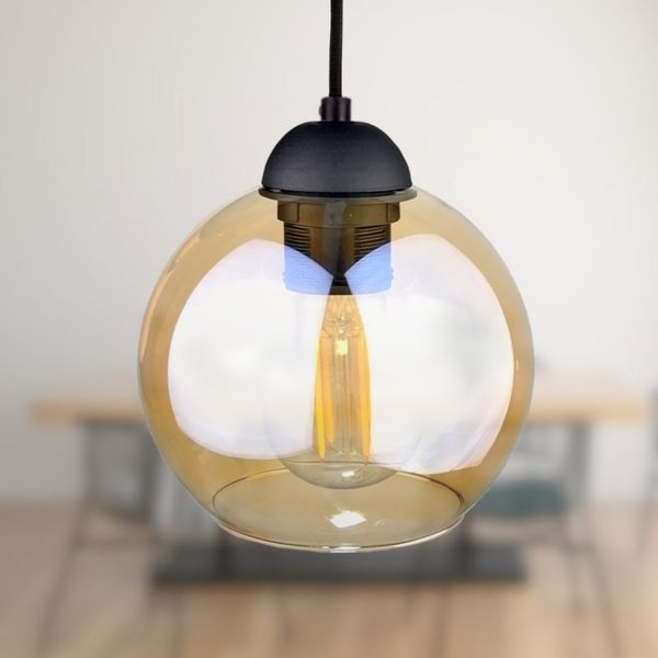 Lampa wisząca 3xE27 AMBRE BLACK zdjęcie 3