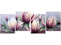 45CM 120 OBRAZ 4 ELEM KWIAT MAGNOLII ŚCIENNY