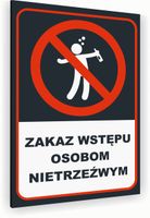 Tabliczka znak informacyjny 30x20 Antracyt ZAKAZ WSTĘPU NIETRZEŹWYM Dibond