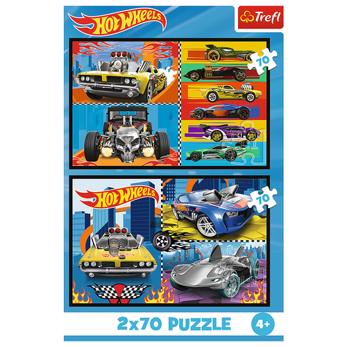 Puzzle - 2x70 - Samochodziki - Hot Wheels Trefl 34442 na Arena.pl