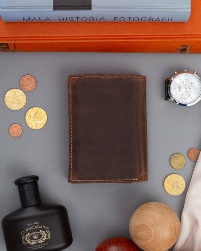 duży portfel męski z nubukowej skóry naturalnej na Arena.pl