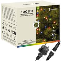Lampki choinkowe 1000 Led multikolor, zimny biały flash 81,5 m oświetlenie świąteczne IP44
