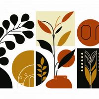 Plakat 30x30cm Kolaż Botaniczny