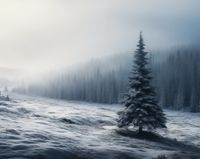 Plakat 76x60,5cm Samotna Choinka