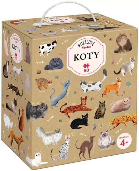 Puzzle 60 elementów. Puzzlove CzuCzu. Koty zdjęcie 1