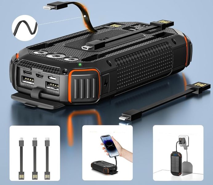 POWERBANK ŁADOWARKA SOLARNY 20000mAh 5xUSB LATARKA KARABIŃCZYK QI Acelufly zdjęcie 2