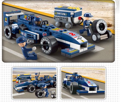 KLOCKI SLUBAN F1 Samochod wyscigowy z mini PIT STOPem 196 - B0351 na Arena.pl