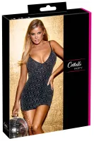 cottelli party mini dress l czarna sukienka z połyskującym wzorem