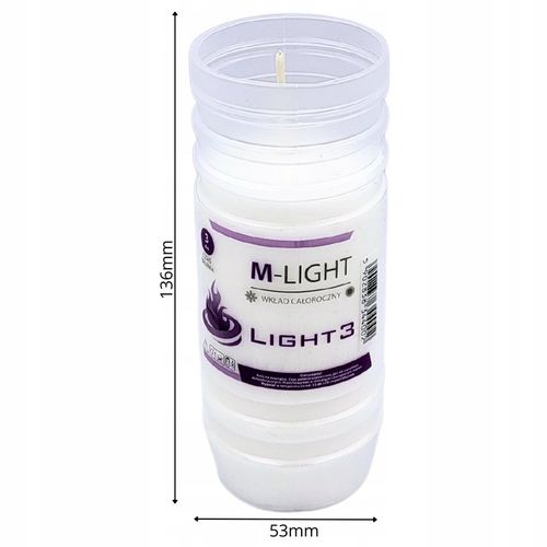 Wkłady do zniczy Parafinowe Znicze 72h 3 dni 20szt na Arena.pl