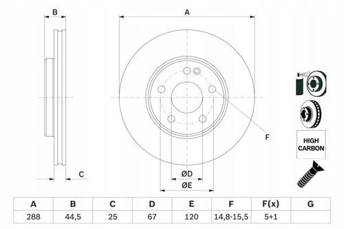 TARCZA HAM PRZOD 288X25 V BOSCH na Arena.pl