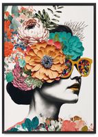 Plakat portret kobieta kolaż 30x40 cm w czarnej ramie