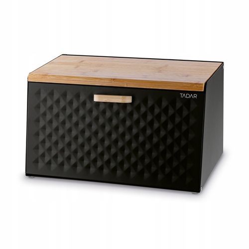 Elegancki CHLEBAK CZARNY metalowy pojemnik na chleb pieczywo Geometric na Arena.pl