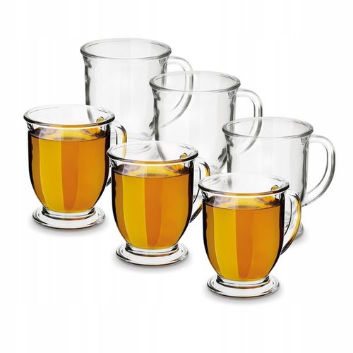 Szklane KUBKI DO KAWY HERBATY szklanki DO NAPOJÓW 6xKUBEK CARLO 450ml Tadar na Arena.pl