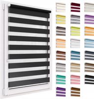 Roleta Dzień Noc na wymiar z napinaczem Kolor Czarny D13 49x150 cm