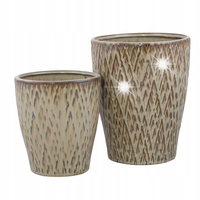 2 szt. DONICA LIV brązowa CERAMICZNA